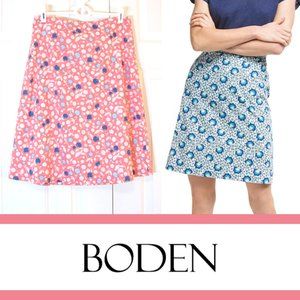 Boden | 'Retro Cherries' Printed Cotton A-line Skirt
